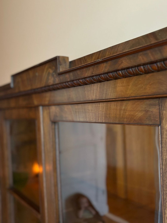 Image 1 of Classic Wooden Bookcase With Glass Doors