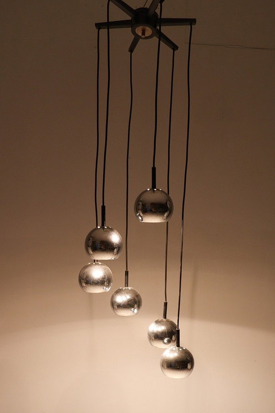 Image 1 of Cascade lamp/hanging lamp chrome, 1970s, Italy.