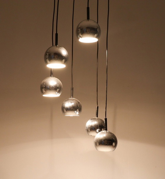 Image 1 of Cascade lamp/hanging lamp chrome, 1970s, Italy.