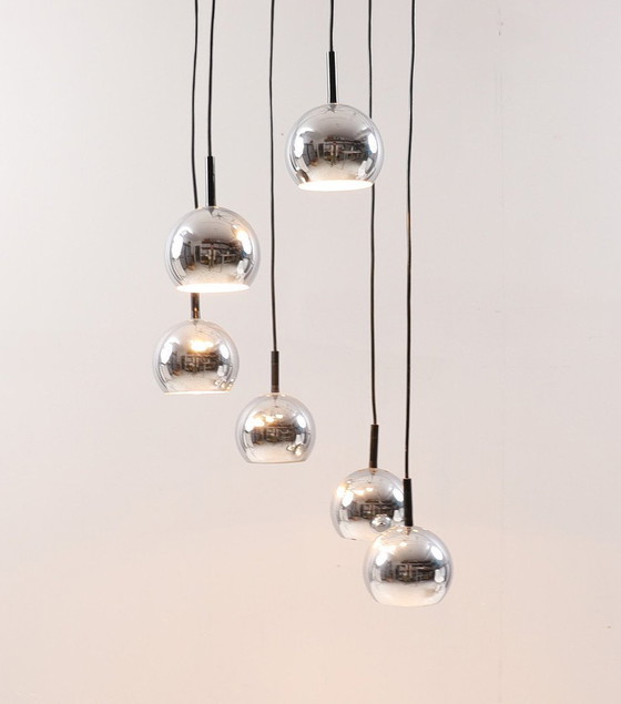 Image 1 of Cascade lamp/hanging lamp chrome, 1970s, Italy.