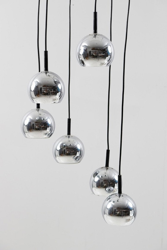 Image 1 of Cascade lamp/hanging lamp chrome, 1970s, Italy.