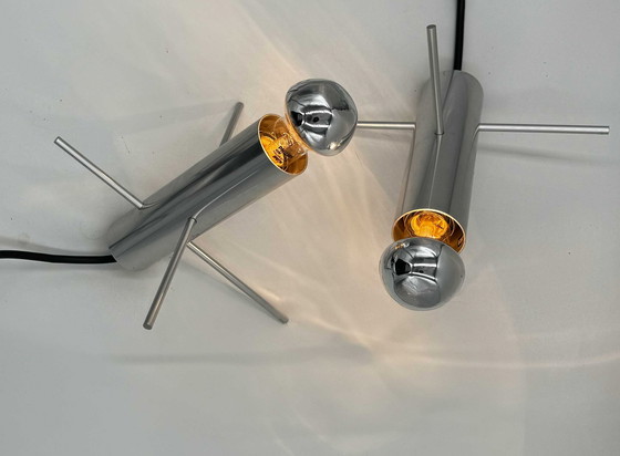 Image 1 of 🔍 Previous Next Set of 2 "Cricket" table lamps (model R-60) by Otto Wasch (Raak Amsterdam)