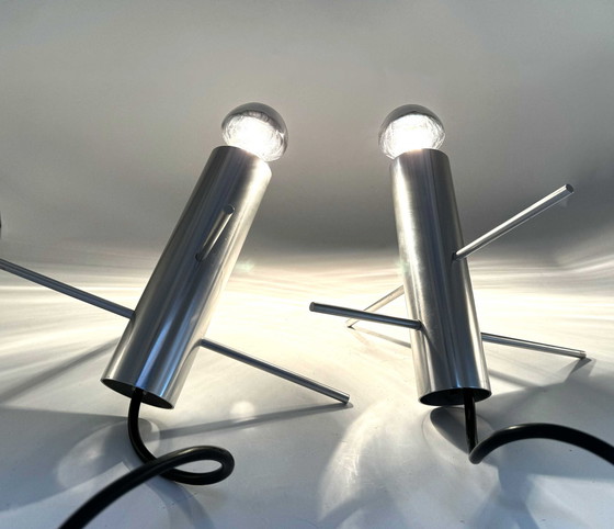 Image 1 of 🔍 Previous Next Set of 2 "Cricket" table lamps (model R-60) by Otto Wasch (Raak Amsterdam)