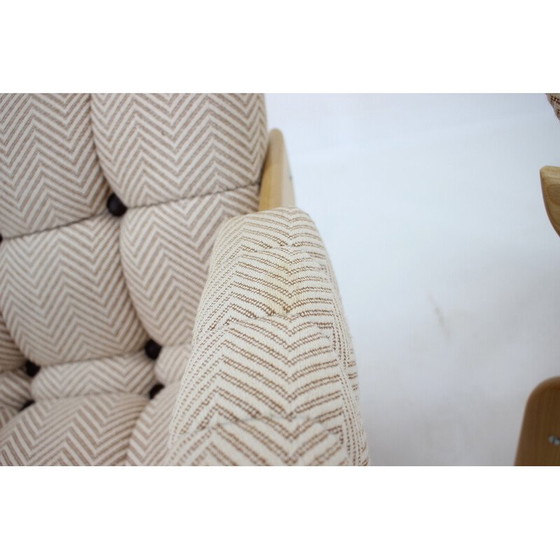 Image 1 of Pair of vintage high-backed beech armchairs, Czechoslovakia 1970