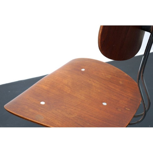 Pair of vintage SE 40 teak swivel armchairs by Egon Eiermann for Wilde and Spieth, Germany