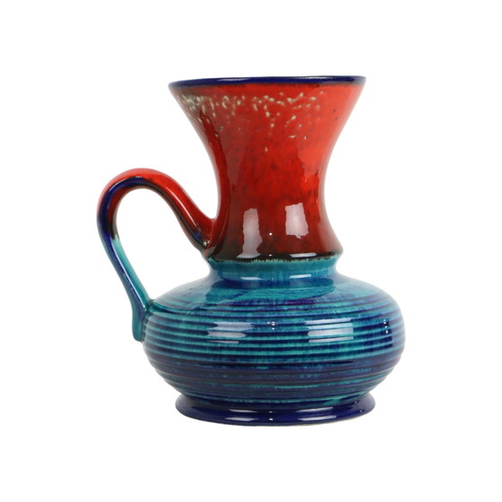 Image 1 of Bay Vase Blue Red West Germany