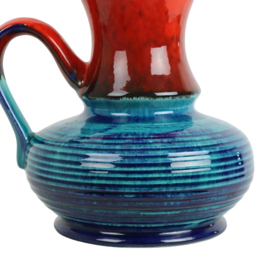 Image 1 of Vase Bay Bleu Rouge Allemagne de l'Ouest