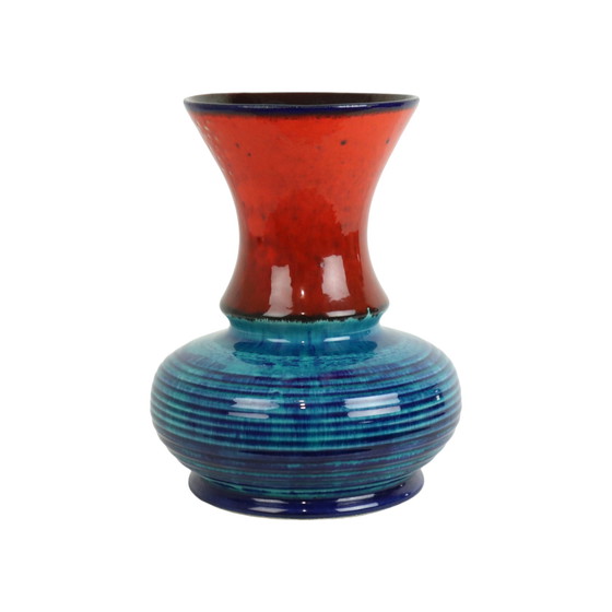 Image 1 of Bay Vase Blue Red West Germany