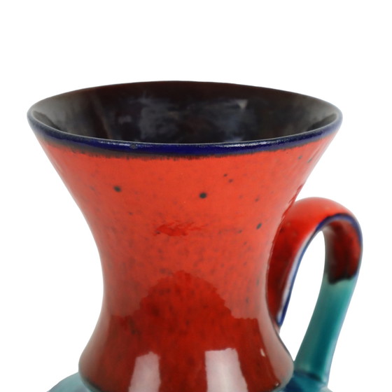 Image 1 of Bay Vase Blue Red West Germany