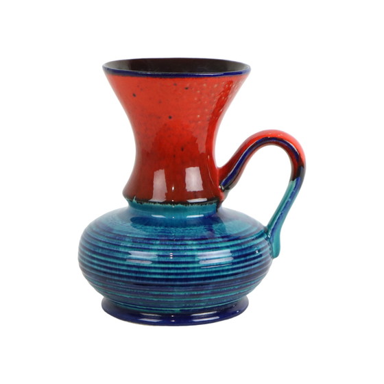 Image 1 of Bay Vase Blue Red West Germany