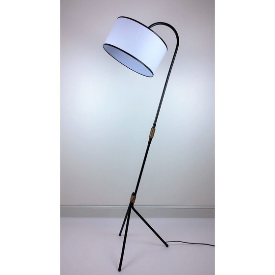 Image 1 of Vintage black metal floor lamp, 1950