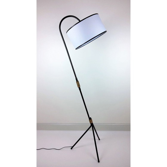 Image 1 of Vintage black metal floor lamp, 1950