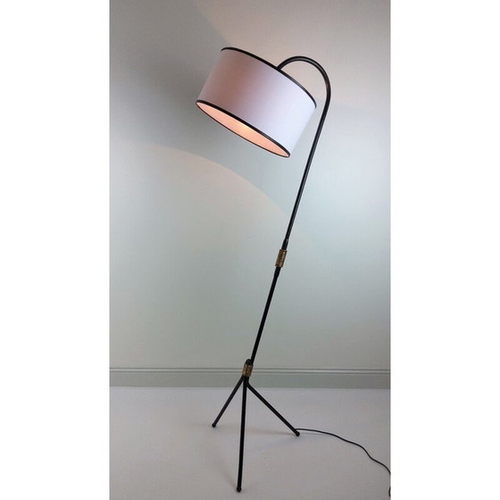 Image 1 of Vintage black metal floor lamp, 1950