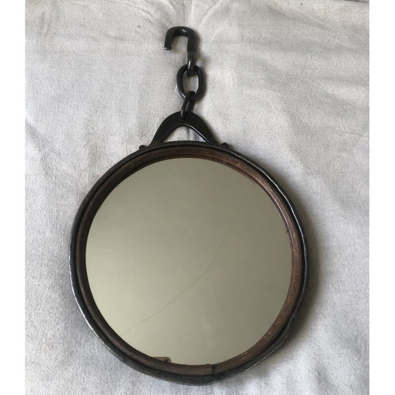 Image 1 of Vintage Brutalist iron mirror