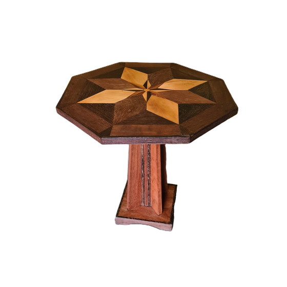 Image 1 of Table d'appoint Art déco française avec plateau marqueté, vers 1920/30