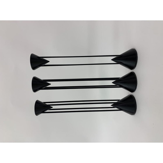 Image 1 of Set of 3 vintage post modern Memphis candlesticks by Markus Borgens, 1980s