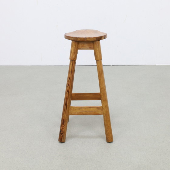 Image 1 of 2x Tabouret de bar Pinewood 1970 Vintage