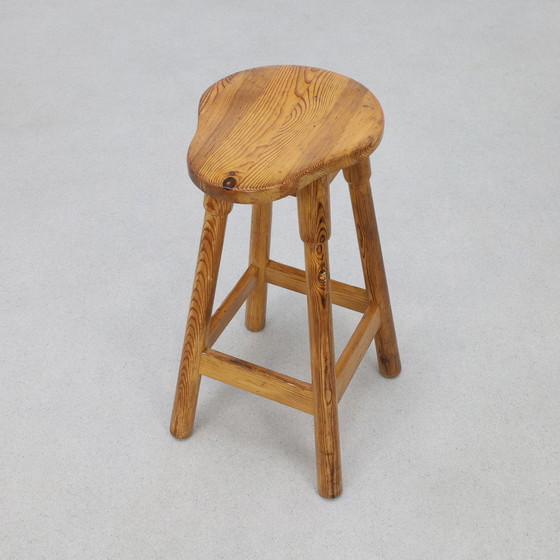 Image 1 of 2x Tabouret de bar Pinewood 1970 Vintage