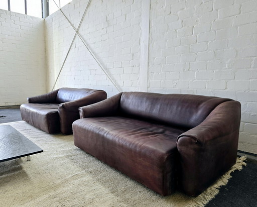 2 × De Sede DS 47 Sofa Vintage leather sofa benches