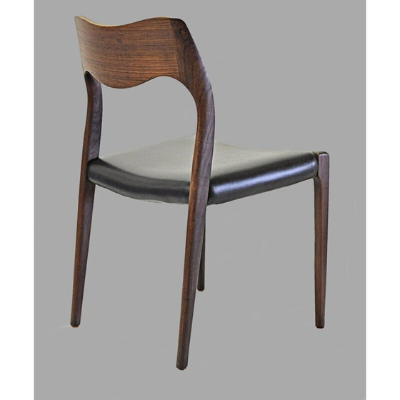 Image 1 of Set of 6 vintage Niels Otto Møller Twelve Refinished Teak Dining Chairs, Inc. Reupholstery