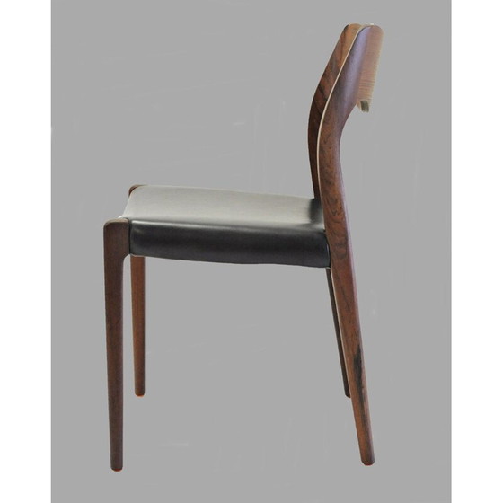 Image 1 of Set of 6 vintage Niels Otto Møller Twelve Refinished Teak Dining Chairs, Inc. Reupholstery