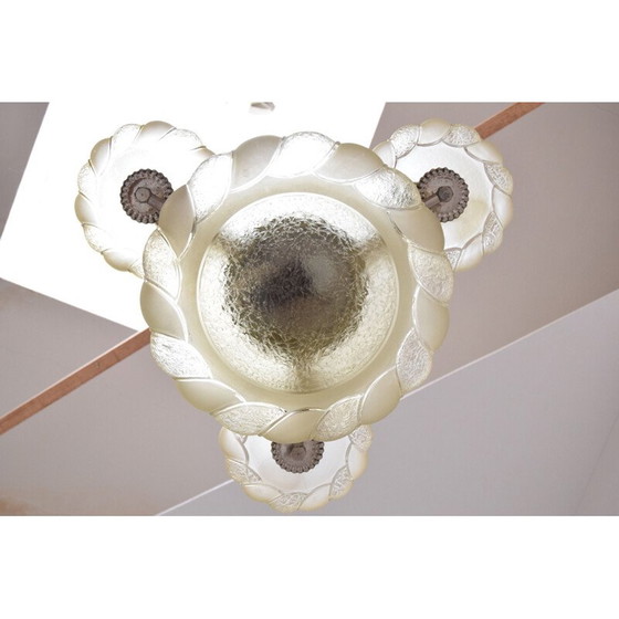 Image 1 of Lampadario in vetro Art Déco vintage, Cecoslovacchia 1930