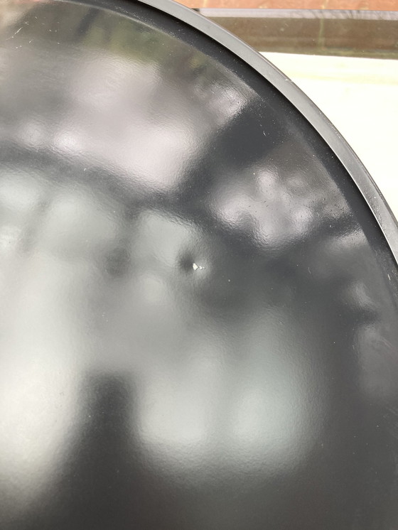 Image 1 of 2 White Glass And Metal Hanging Fixtures From The '80s