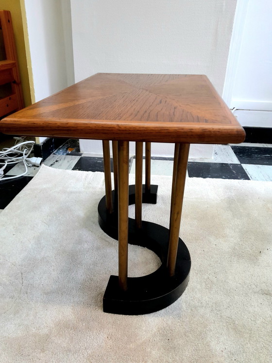 Image 1 of Oak and Brass Coffee Table Circa 1960