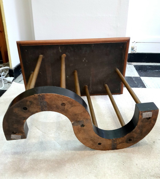 Image 1 of Oak and Brass Coffee Table Circa 1960