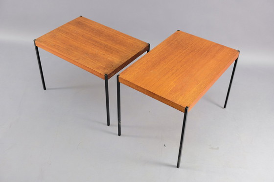 Image 1 of 2x Mid-Century teak side tables