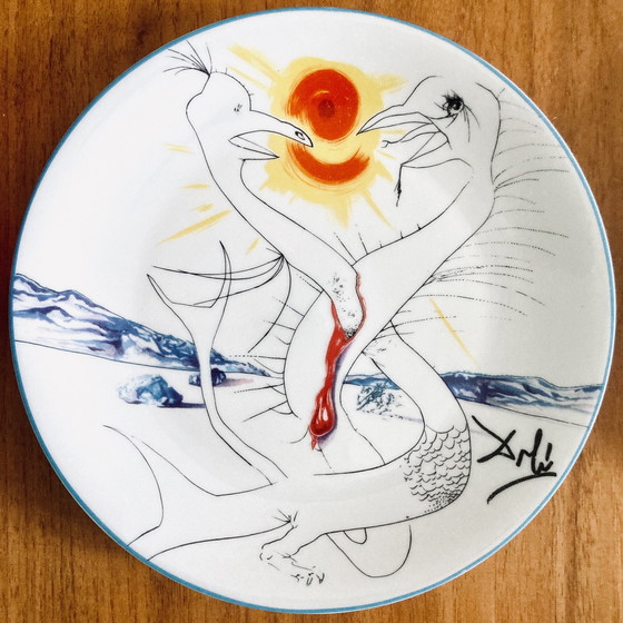 Image 1 of 6x Salvador Dali Porcelain Plates Le Conquete du Cosmos by Limoges