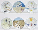 6x Salvador Dali Porcelain Plates Le Conquete du Cosmos by Limoges