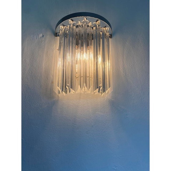 Image 1 of Set Of Two Contemporary Italian "Triedro" Belt Wall Sconces