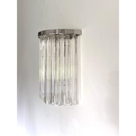 Image 1 of Set Of Two Contemporary Italian "Triedro" Belt Wall Sconces