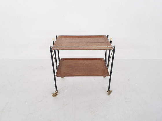 Image 1 of Mid-century foldable serving trolley, 1960's