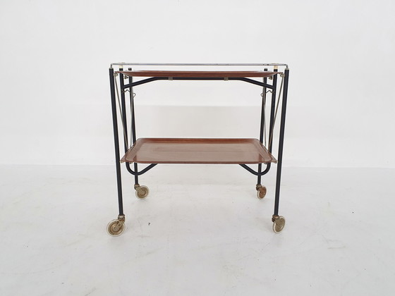 Image 1 of Mid-century foldable serving trolley, 1960's