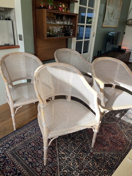 Set of vintage giorgetti Faux bamboo chairs