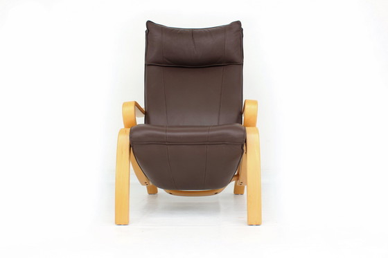 Image 1 of Scandinavian Westnofa Grasshopper Relax / Lounge Chair / Armchair with leather