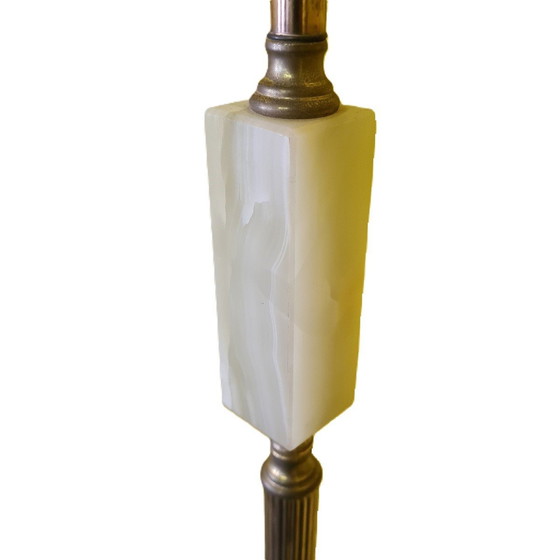 Image 1 of Brass And Onyx Marble Floor Lamp, 1970s