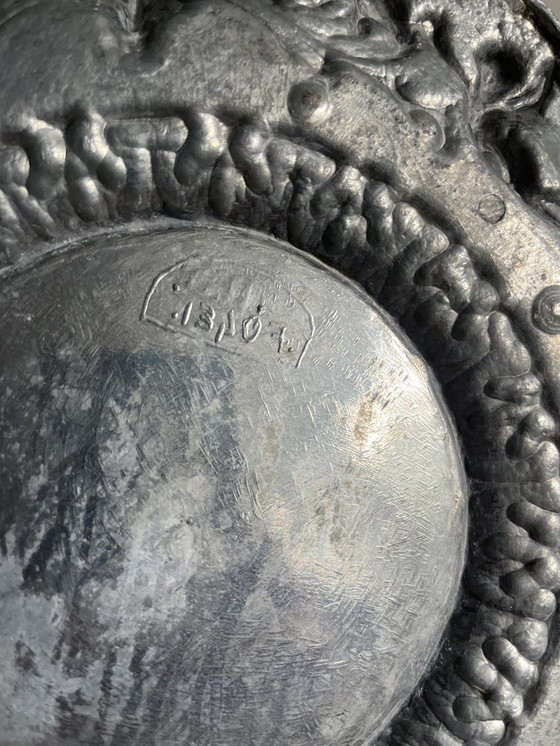 Image 1 of Pewter candle plate Rococco