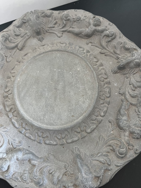 Image 1 of Pewter candle plate Rococco