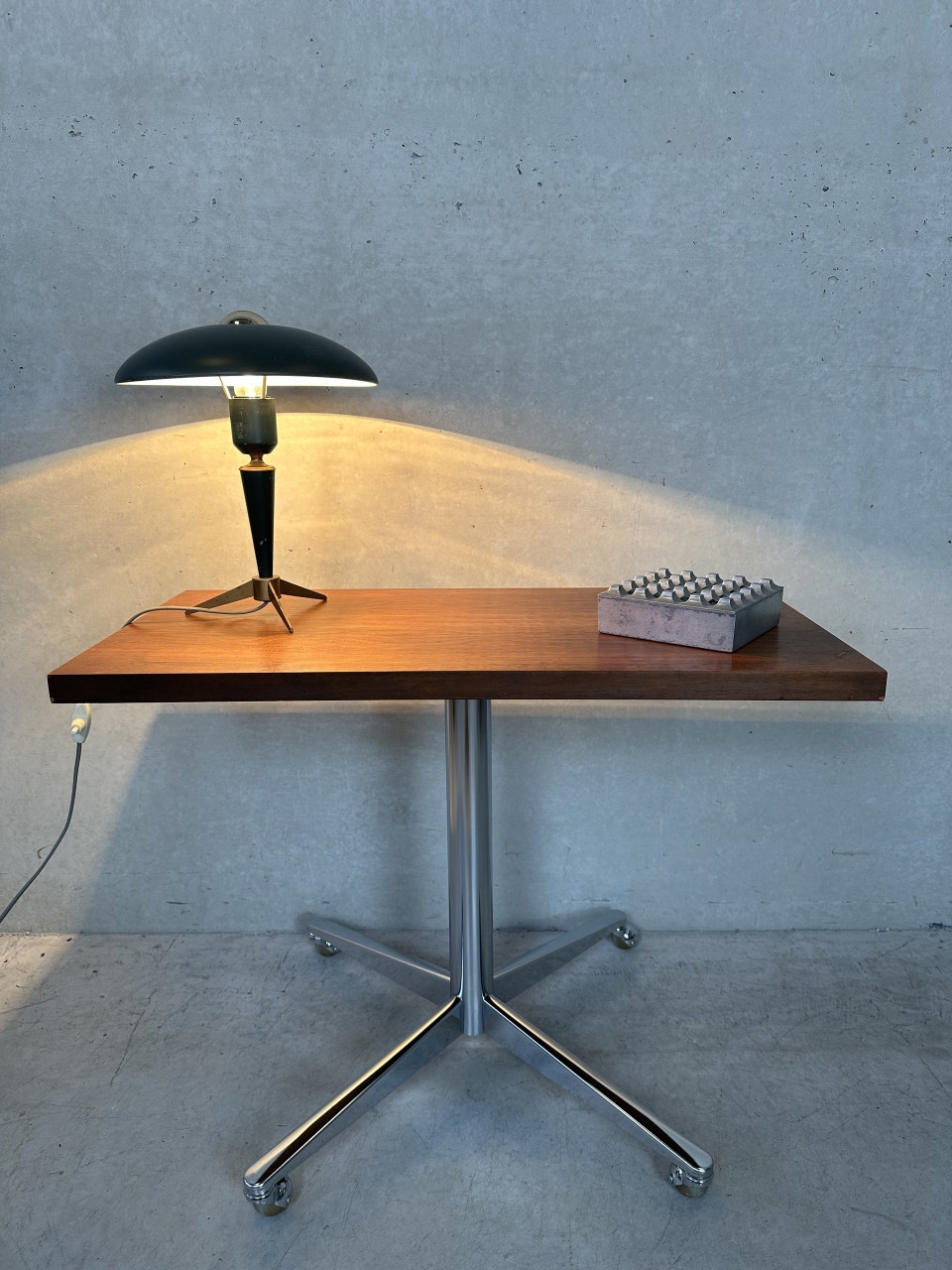 Tavolo mobile vintage - Teak e cromo