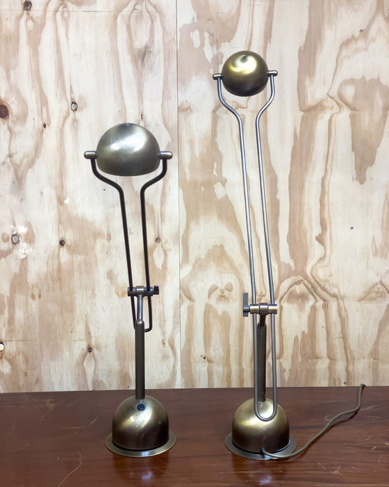 Image 1 of 2x Wortmann & Filz brass desk lamps