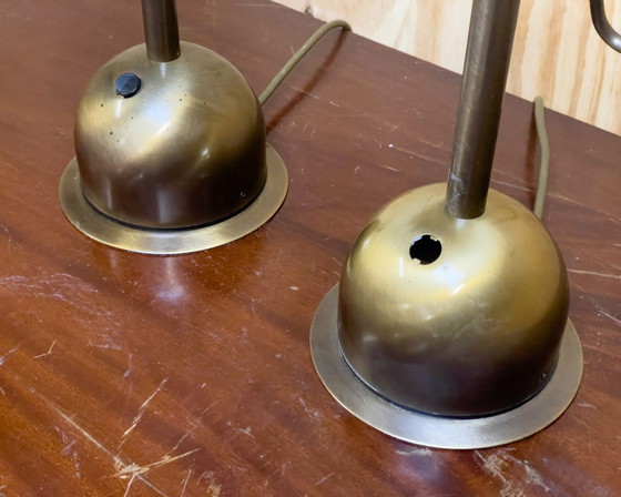 Image 1 of 2x Wortmann & Filz brass desk lamps