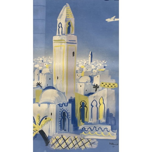 Póster vintage de viaje de Air France al norte de África, de Bernard Villemot, 1946
