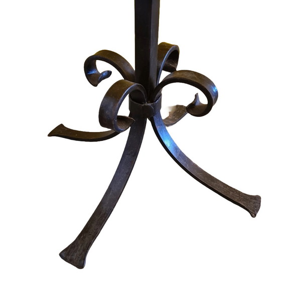Image 1 of Candelabro de hierro forjado con rizos, década de 1970