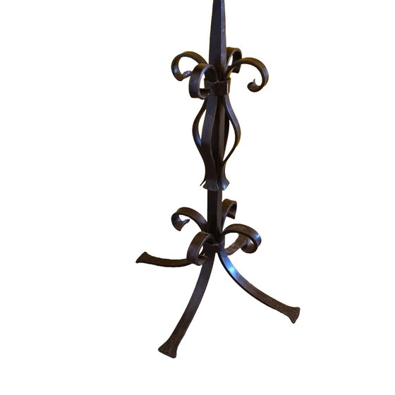 Image 1 of Candelabro de hierro forjado con rizos, década de 1970