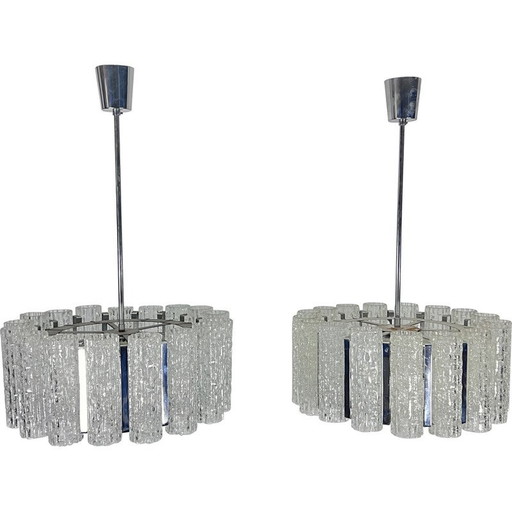 Pair of vintage Murano glass chandeliers, Italy 1960