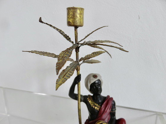 Image 1 of Pair Of Blackamoor Candleholders