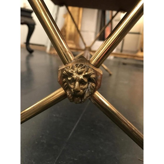 Image 1 of Vintage brass and opaline coffee table by Raphaël Raffel, 1960